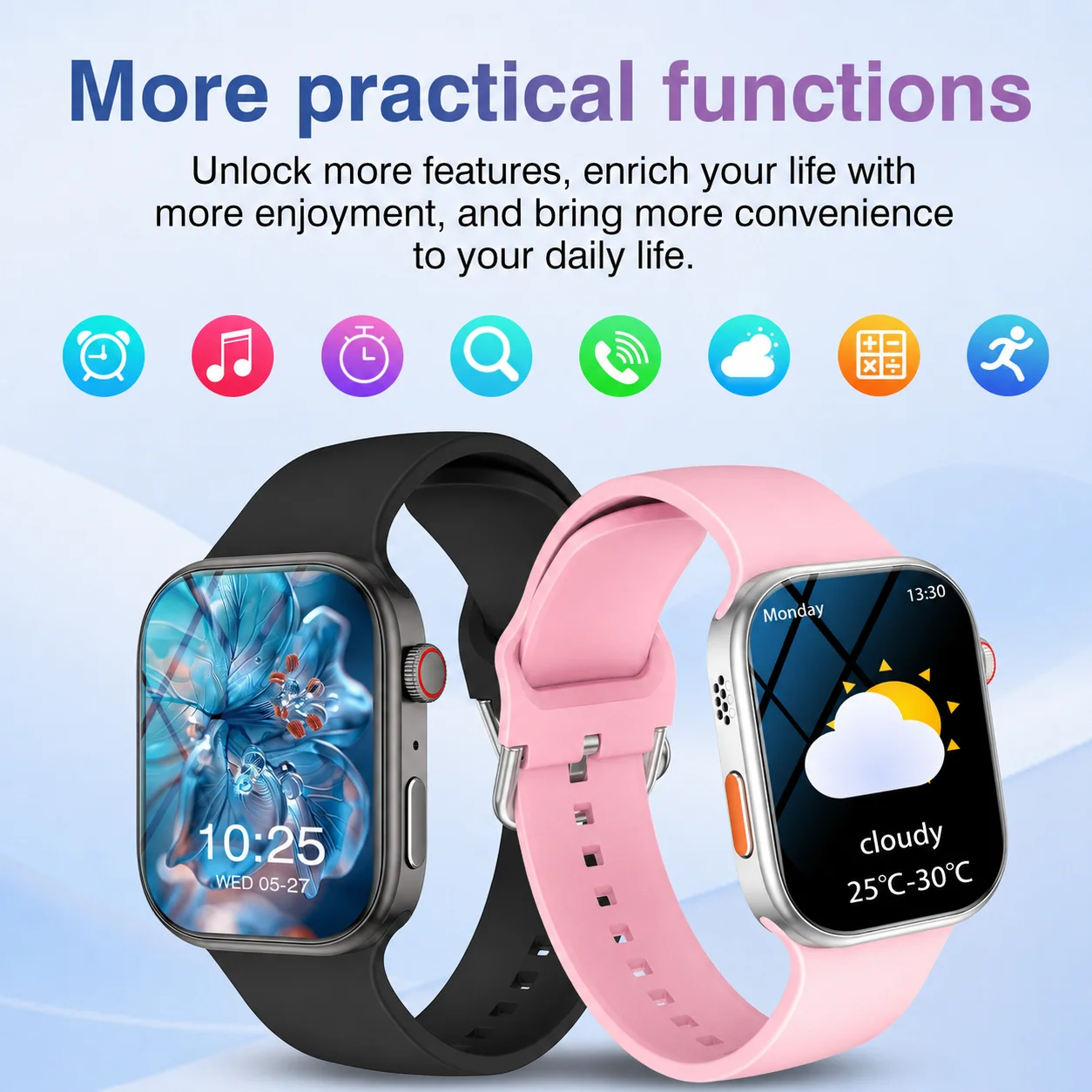 2026 New Smart Watch, Wireless Call, Outdoor Fitness Tracker, Sports Mode, Steps, Sedentary Reminder,  Music Control, Suitable for Android & Iphone,Christmas/New Year/Birthday Watch Gifts photo 1