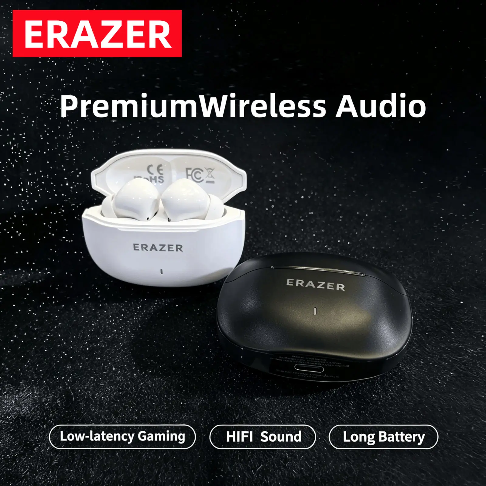 ERAZER HT82 Wireless Earphones Bluetooth 5.4 Earbuds HiFi Audio Deep Bass Headphones For Music Lovers And Outdoor Use Earbuds photo 3