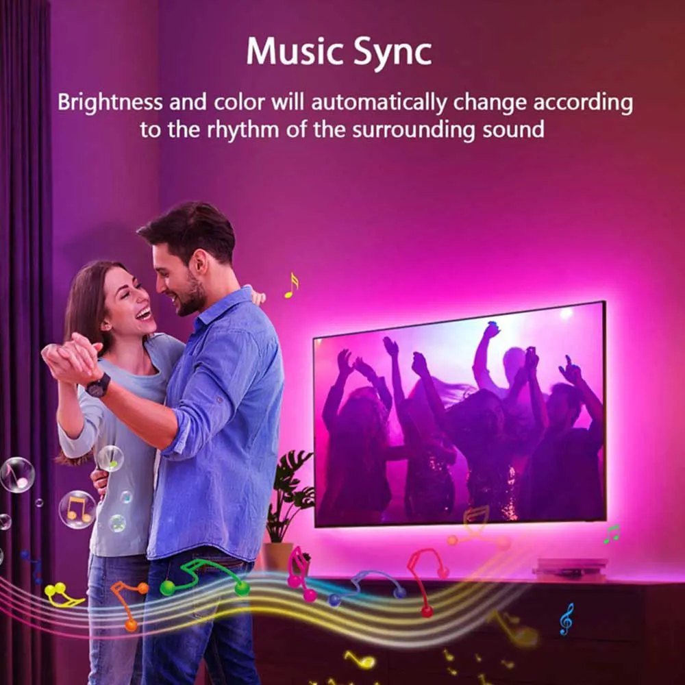 RGB Neon Strip Lights with 20Keys Remote Flexible Ambient Lighting for Living Room Decoration photo 2