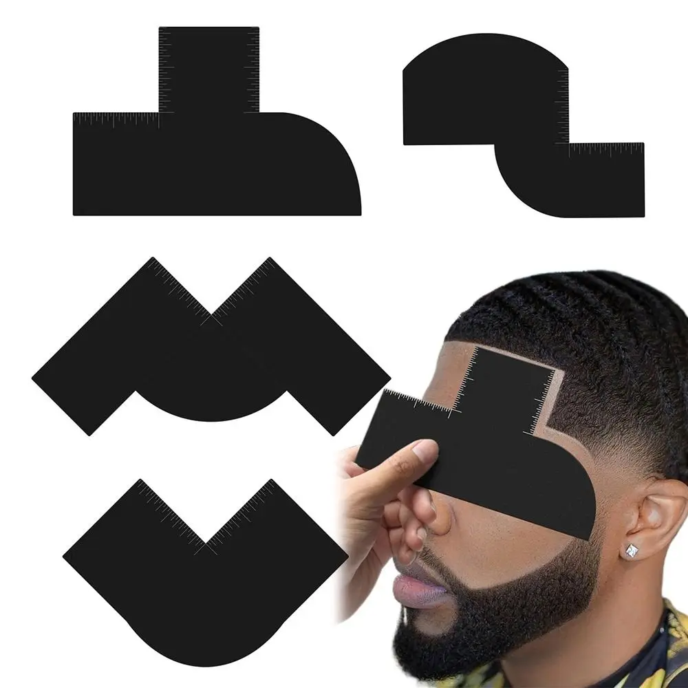 Reusable Color Enhancement Barber Card Easy to Clean with Measurement Indicators Beard Line Up Tool Black Hairline Maker photo 1
