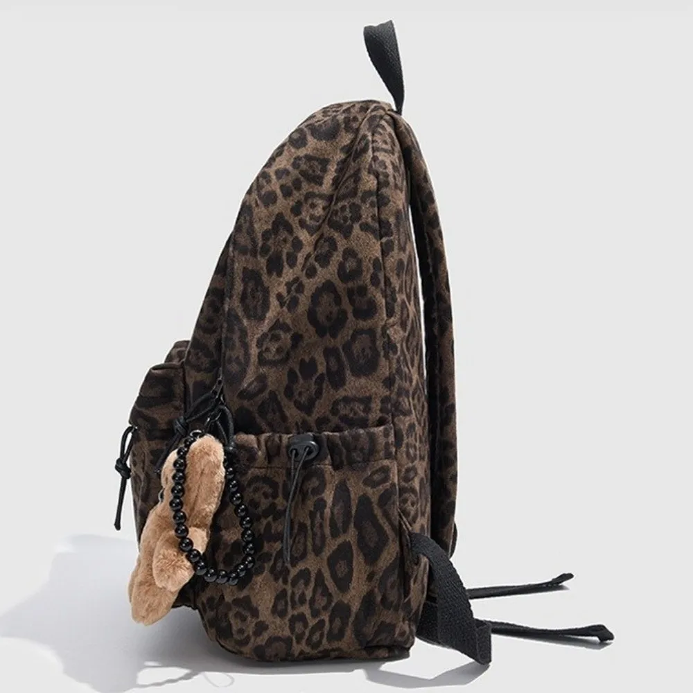 Fashion Leopard Print Laptop Backpack Large Capacity Multi-pocket Students Schoolbag Oxford Travel Daypack for Teenage Girls photo 4