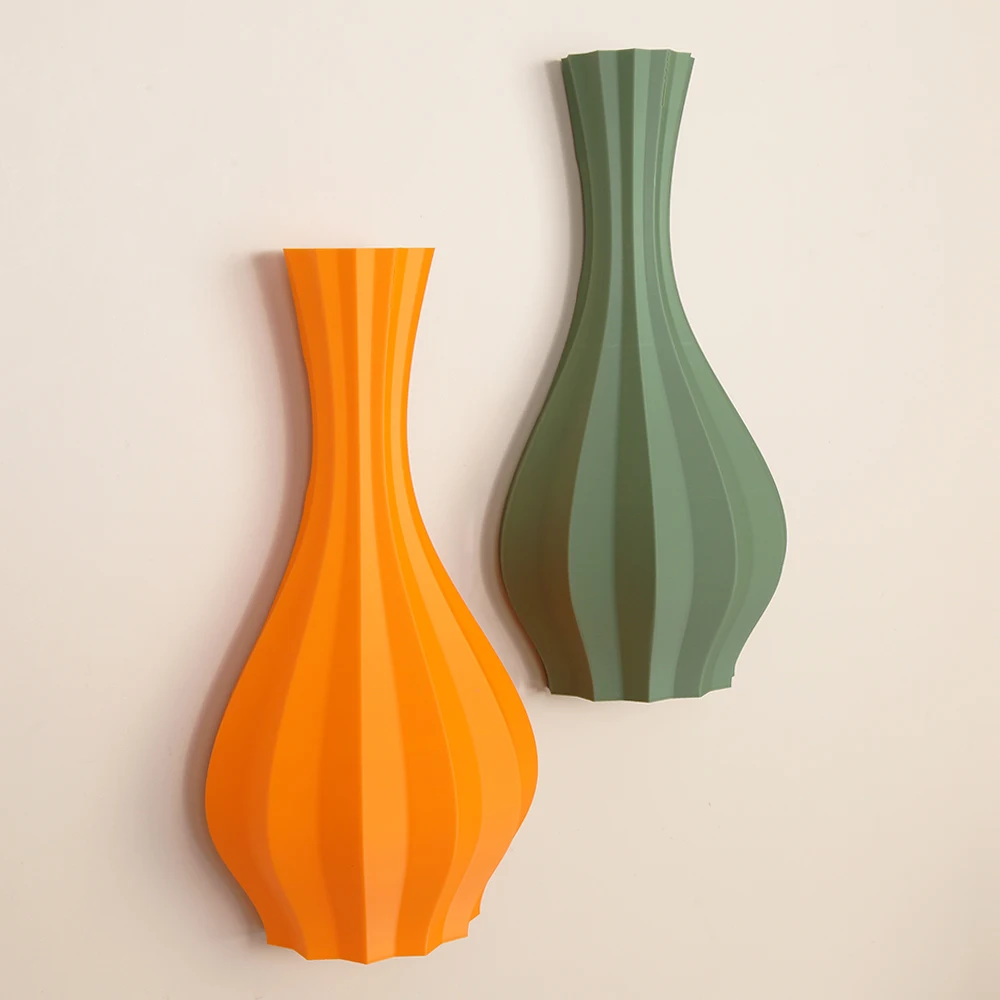 Cross-border Geometric Striped Wall-Mounted Vase, Modern Minimalist Home Wall Decor Flower Vase photo 2