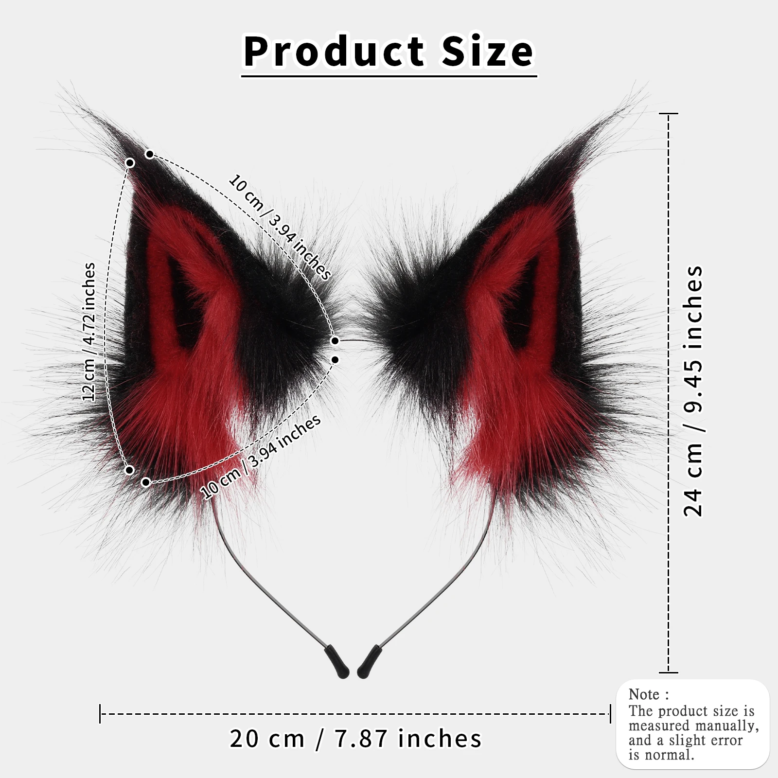 Animal Faux Fur Fox Wolf Ear Headband Furry Handmade Hairband Headwear Costume Cosplay Accessories photo 2