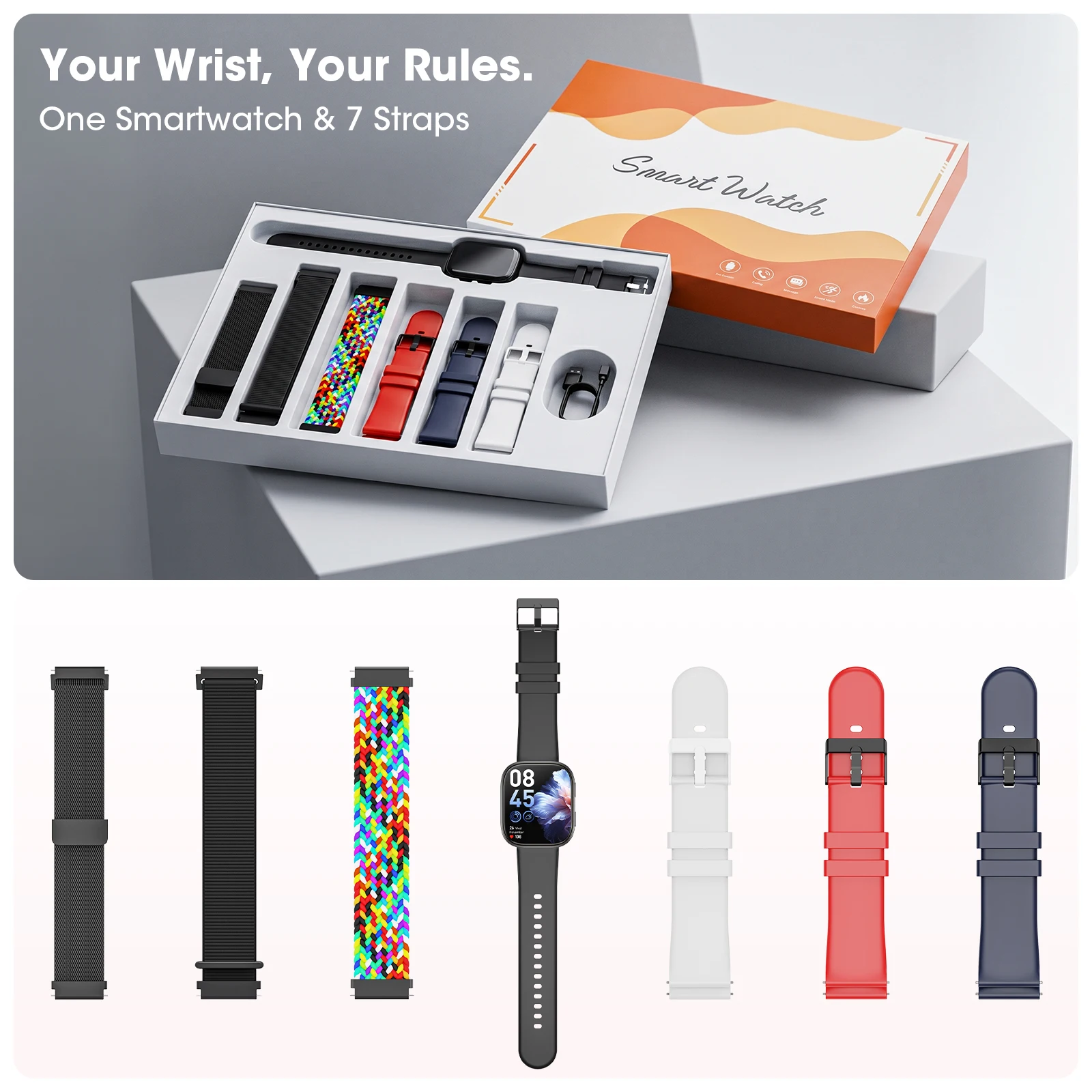 Smart Watch Bluetooth Call 1.83'' TFT Screen Gift Box Set IP67 Fitness Tracker Heart Rate SpO2 Sleep Monitor 230mAh For Men Women Android iOS photo 4