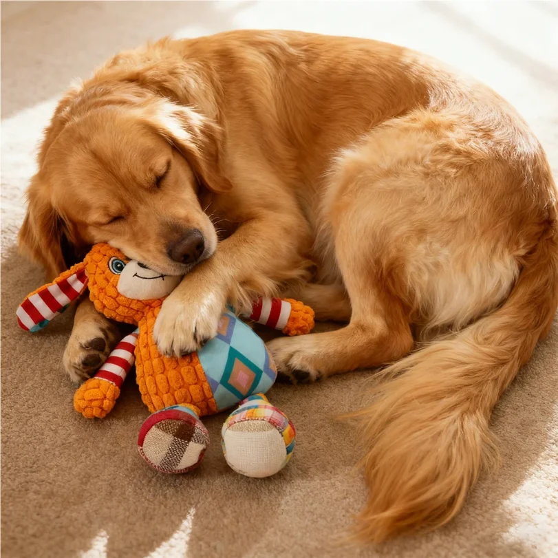 Interactive Pet Plush Toy for Cat And Dog Cute Squeaky Bite Resistant Puzzle Chew Toy for Teeth Cleaning Pet Supplies photo 6