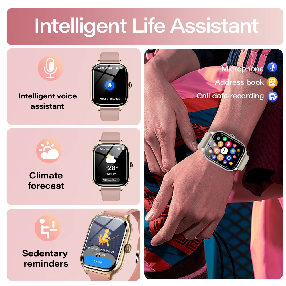LAXASFIT 2025 New Smart Watch Bluetooth Call Message Reminder 24 Hour Health Monitoring Smart Watch Gift for Men and Women photo 4