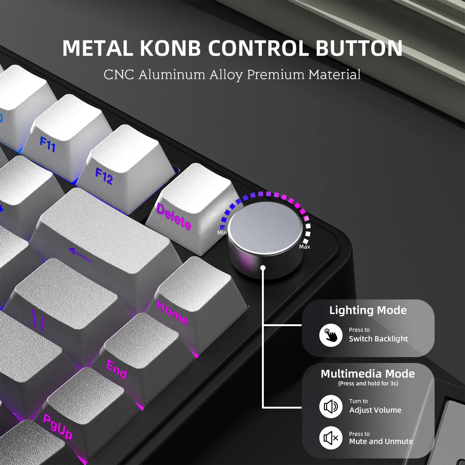 ATTACK SHARK X85 75% Tri‑Mode(Wired/2.4GHz/Bluetooth) Hot Swap Mechanical Keyboard Kit With C01ULTRA RGB Aviator Coiled Cable photo 4