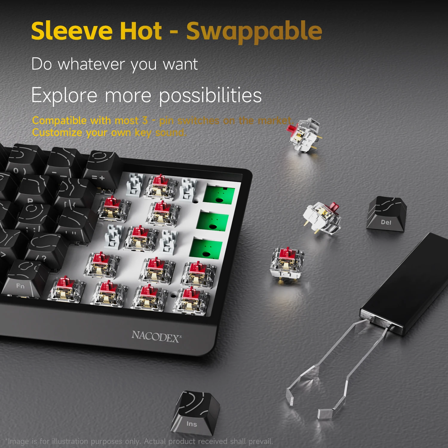 AJAZZ NK68V2 Single-Mode Wired Mechanical Keyboard Portable Gaming Keyboard RGB Hot-Swappable PC Lightweight Mechanical Keyboard photo 4