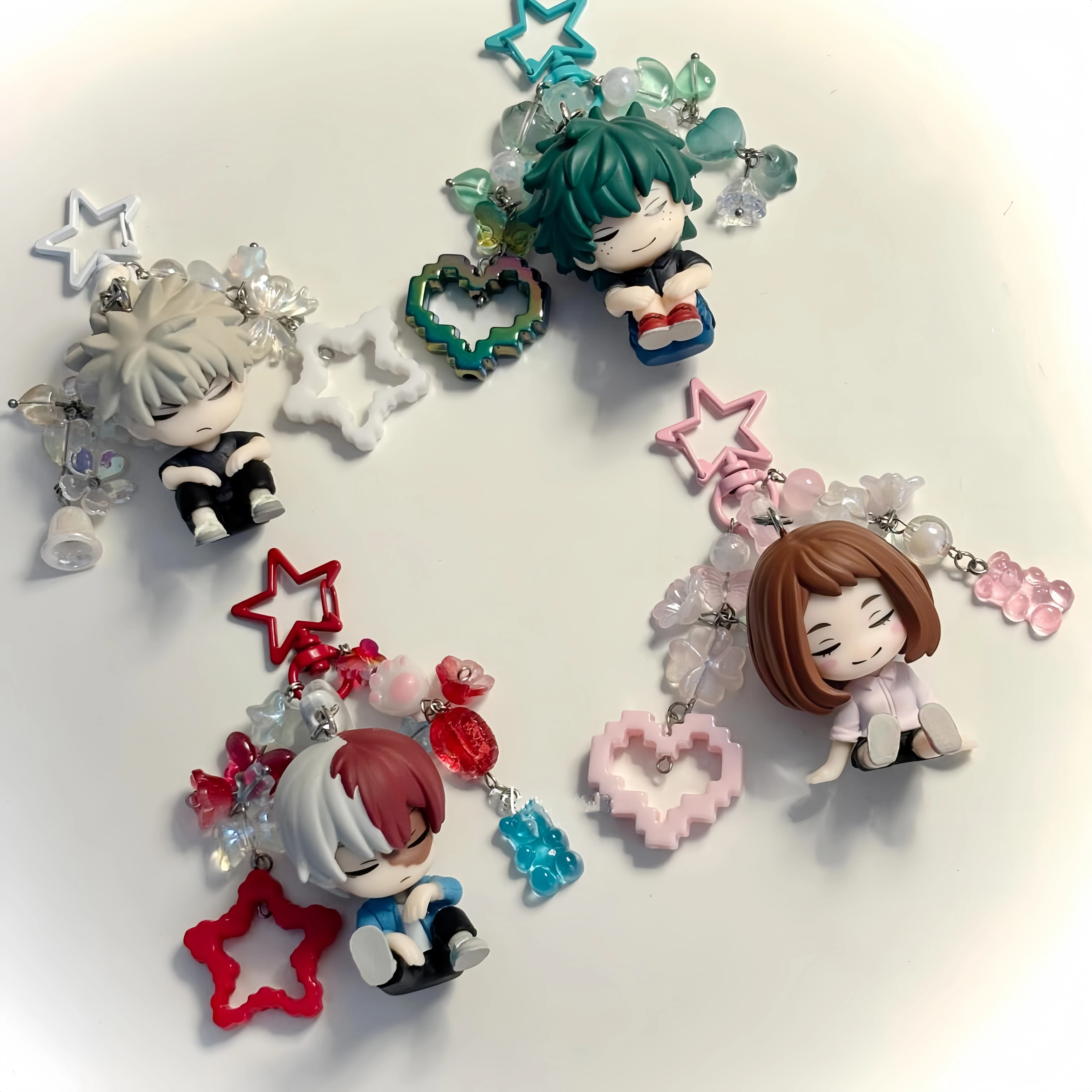 Handmade Hero Anime Character Keychains, Q-version School Student Pendants photo 3