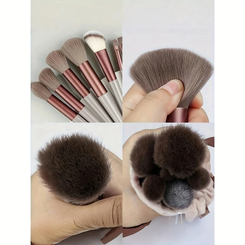 13-Piece Cosmetic Brush Set, a complete set of soft brushes suitable for eye shadow, foundation makeup, BB cream, and concealer. photo 5