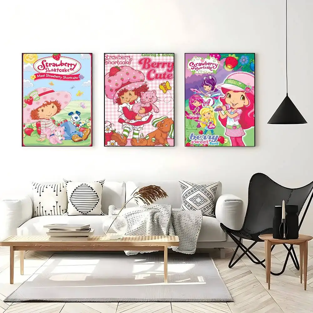 S-strawberry-shortcakeS Classic Anime Poster Waterproof Paper Sticker Coffee House Bar Room Wall Decor photo 3