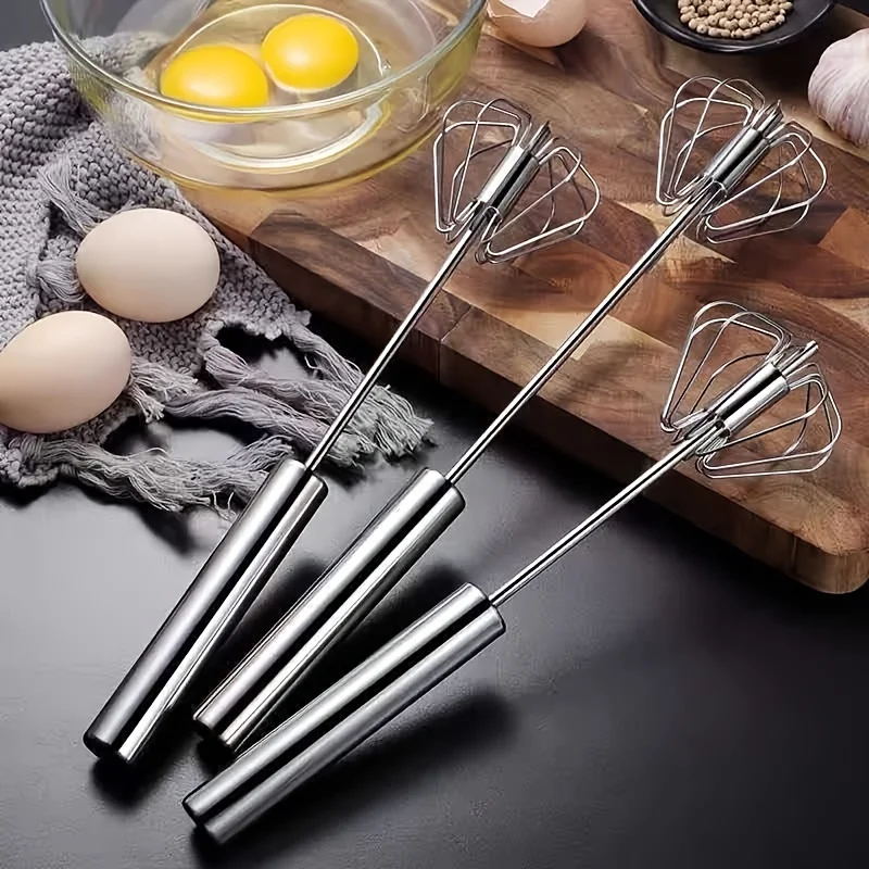Stainless Steel Egg Beater Durable Semi-Automatic Mixer for Effortless Egg Cream Mixing Stirring and Beating for Kitchen Baking photo 6