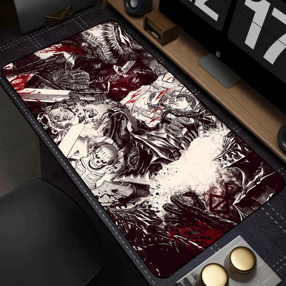 Mouse Mat Berserk Guts Gamer Gaming Mouse Pad Guts Sword in Berserk Computer Accessories Big Keyboard Laptop Padmouse Speed Desk photo 2