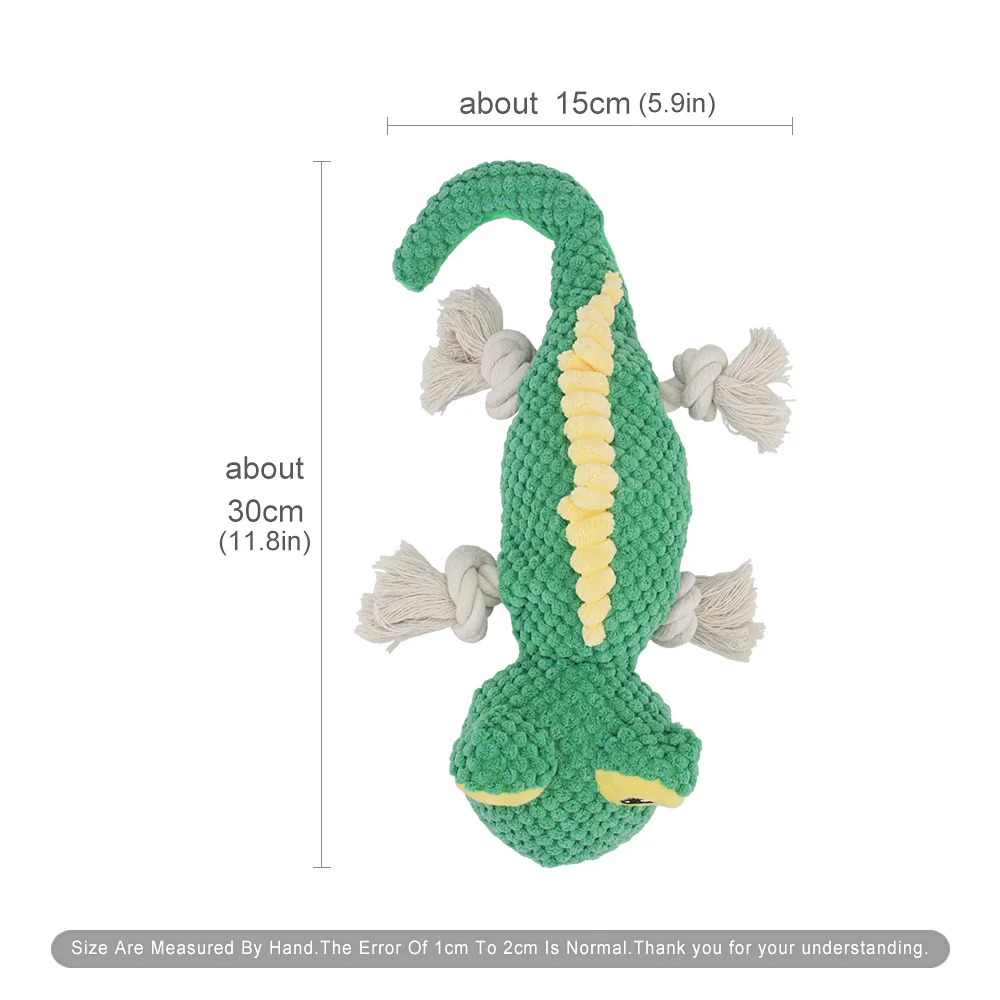 Lizard Shape Rope Pet Toy Interactive Training Plush Toy for Puppy Cats Squeaker Chew Dog Toys Supplies photo 6