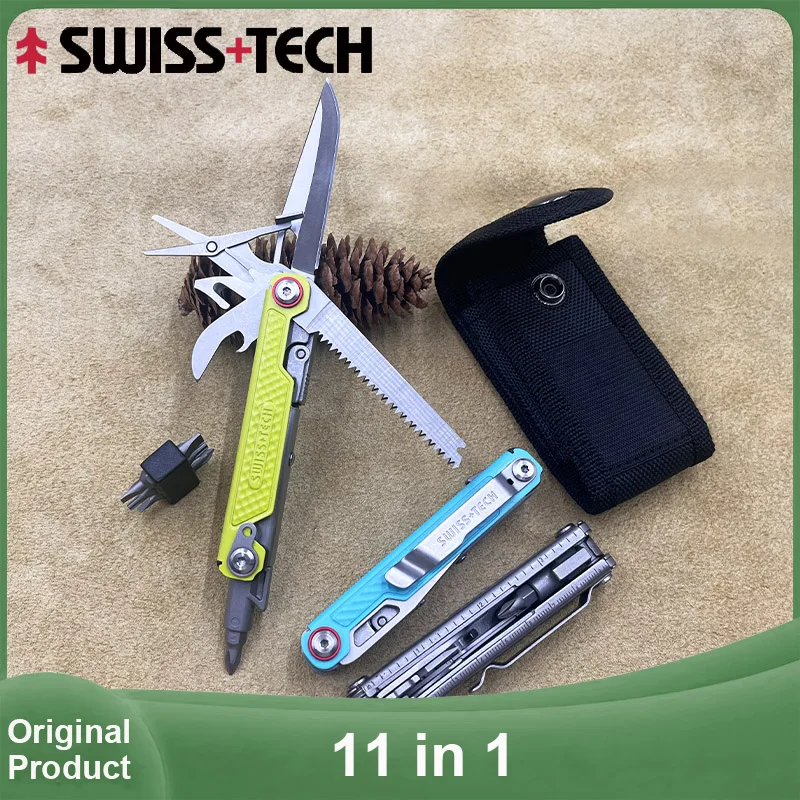 SWISS TECH 11 in 1 Mini Multitool Knife Folding EDC Outdoor Camping Survival Tools Scissors Screwdriver Multi Tool with Clip photo 2