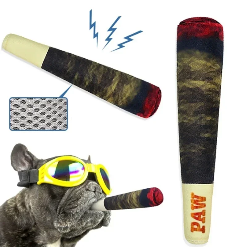 Realistic Cigar-Shaped Talking Dog Toy, Plush Chew Toy, Built-in Sound Module, Fun Interactive Pet Toy photo 2