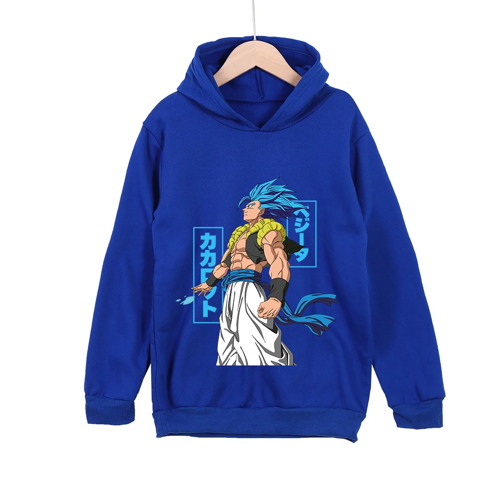 Kids Dragon Ball Z Gogeta Printed Hoodie Cotton Tshirt Unisex Anime Cartoon Pullover for 100 160cm Children photo 3