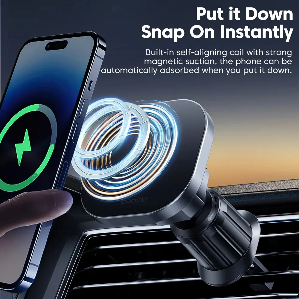 Toocki Magnetic Car Wireless Charger Car Phone Holder Air Outlet 15W Fast Charging Charger in Car For iPhone 15 14 13 12 Pro Max photo 2