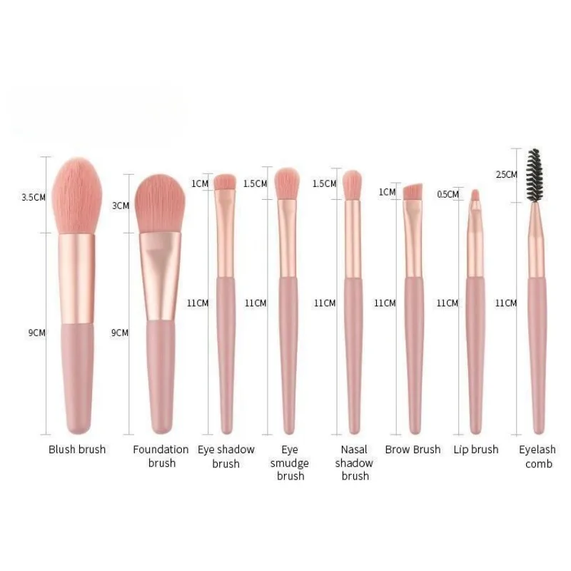 8Pcs Mini Macaron Soft Makeup Brushes Set, Portable Beginner Beauty Tools for Blush Eyeshadow, Complete Cosmetic Brush Kit photo 5