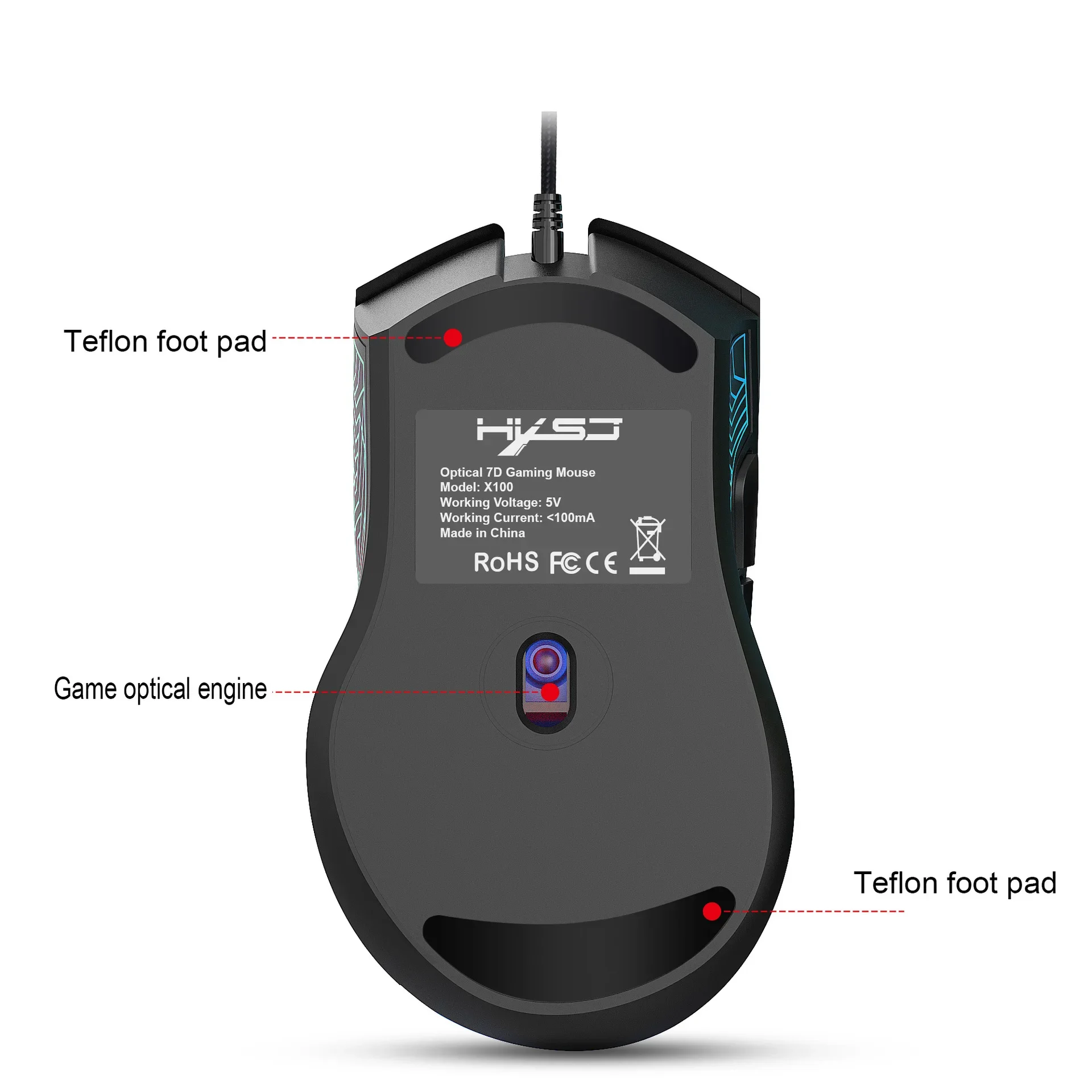 Keyboard and mouse 60%RGB gaming pc usb combo backlit keyboards kit mini gamer wired key board and mouse set computer whiteblack photo 4