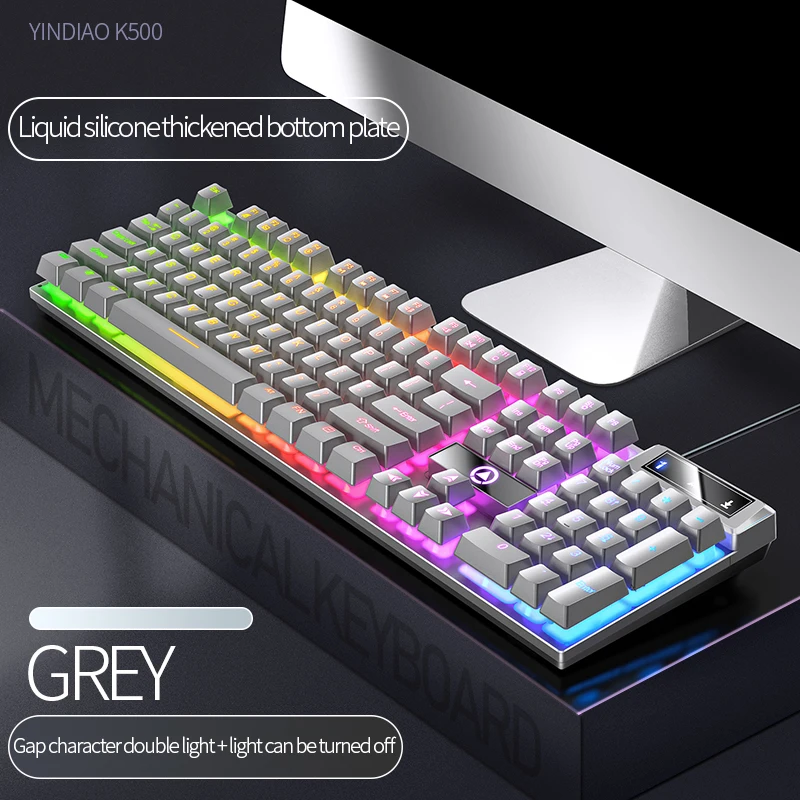 104 Keys Gaming Keyboard Wired Keyboard Color Matching Backlit Mechanical Feel Computer E-sports Peripherals for Desktop Laptop photo 3