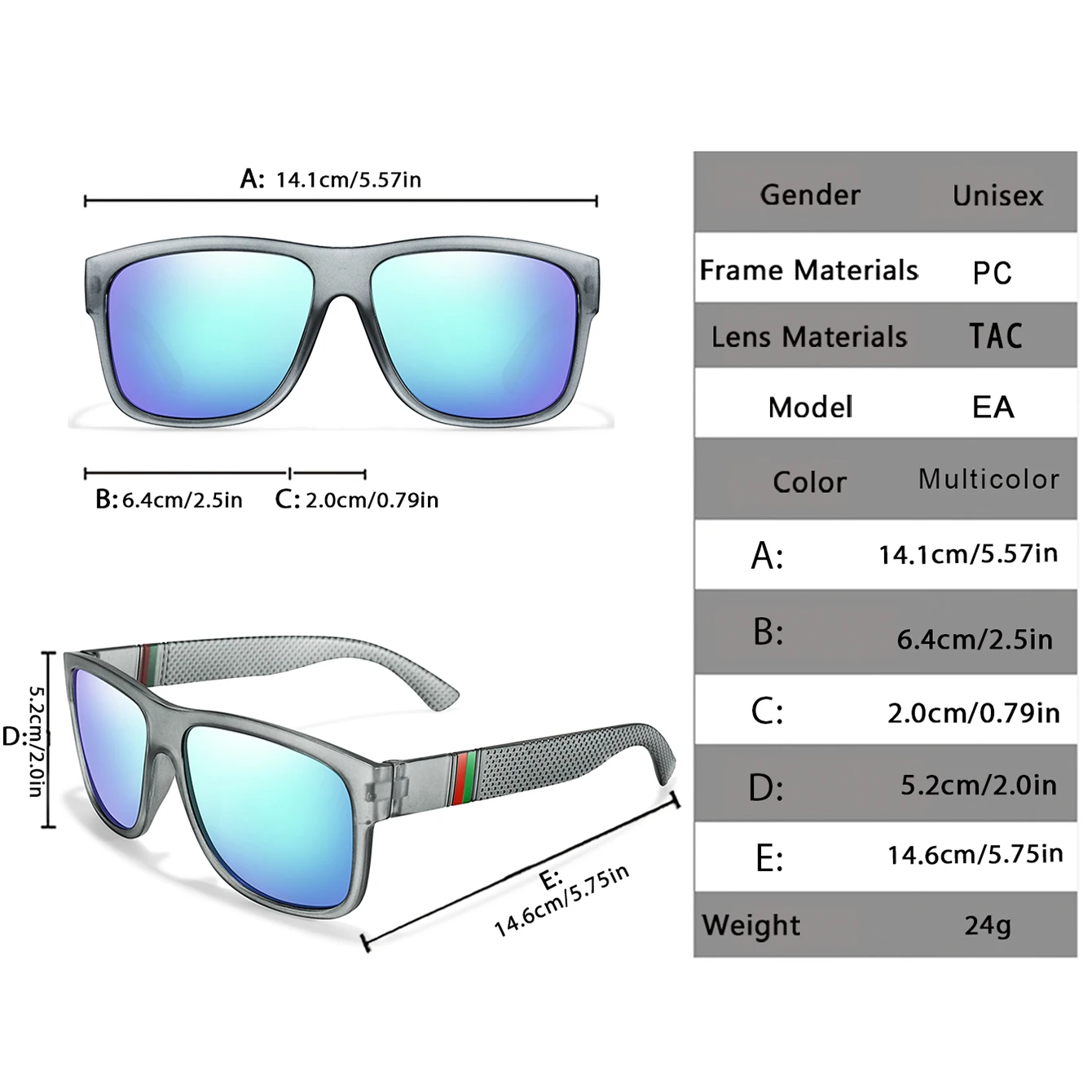 Classic Brand Men Square Polarized Fishing Sunglasses Outdoor Driving Cycling Running Goggles Vintage Large Frame UV400 photo 2