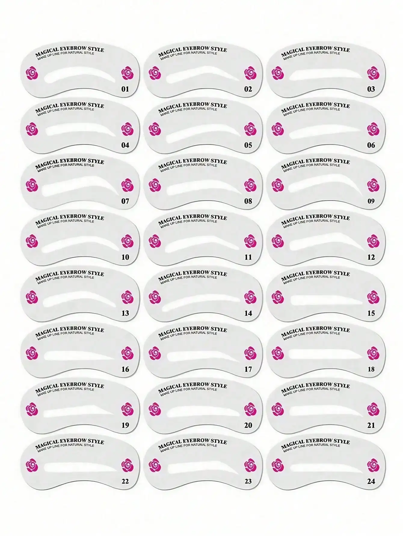24 Styles Eyebrow Shaping Stencils - Grooming Kit for Women - Perfect for Beauty Modeling and Makeup Application photo 5