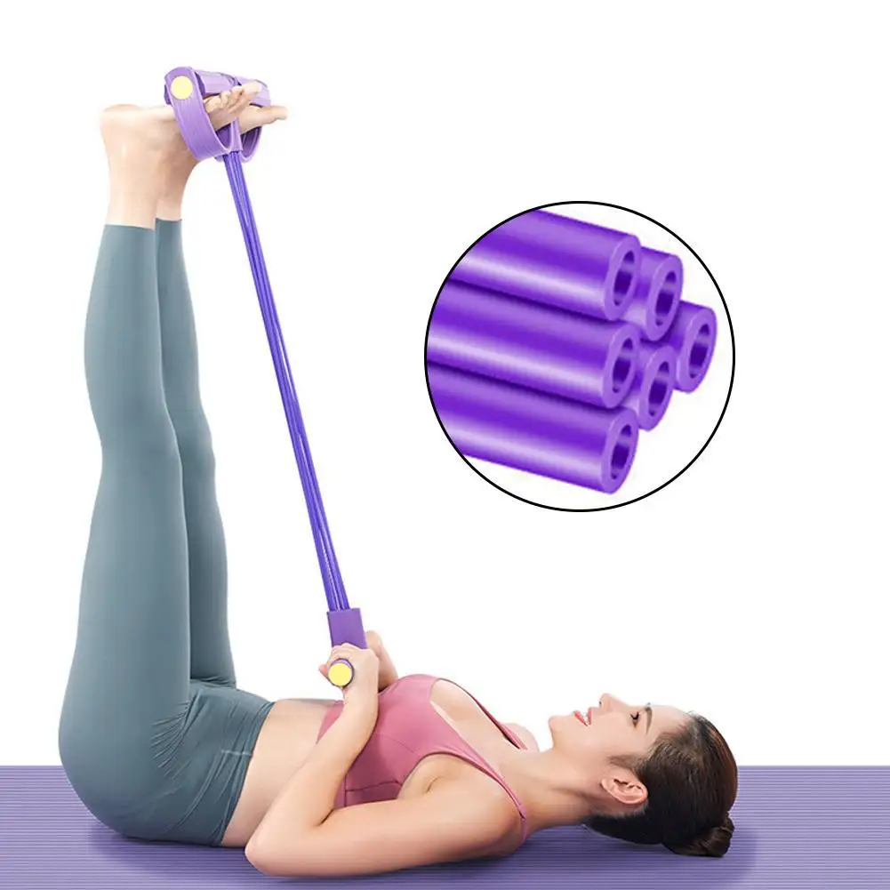 6-Tube Resistance Band Multi Function Tension Rope Fitness Bands 6-Tube Elastic Yoga Pedal Puller For Sports Exercises At Gym photo 3