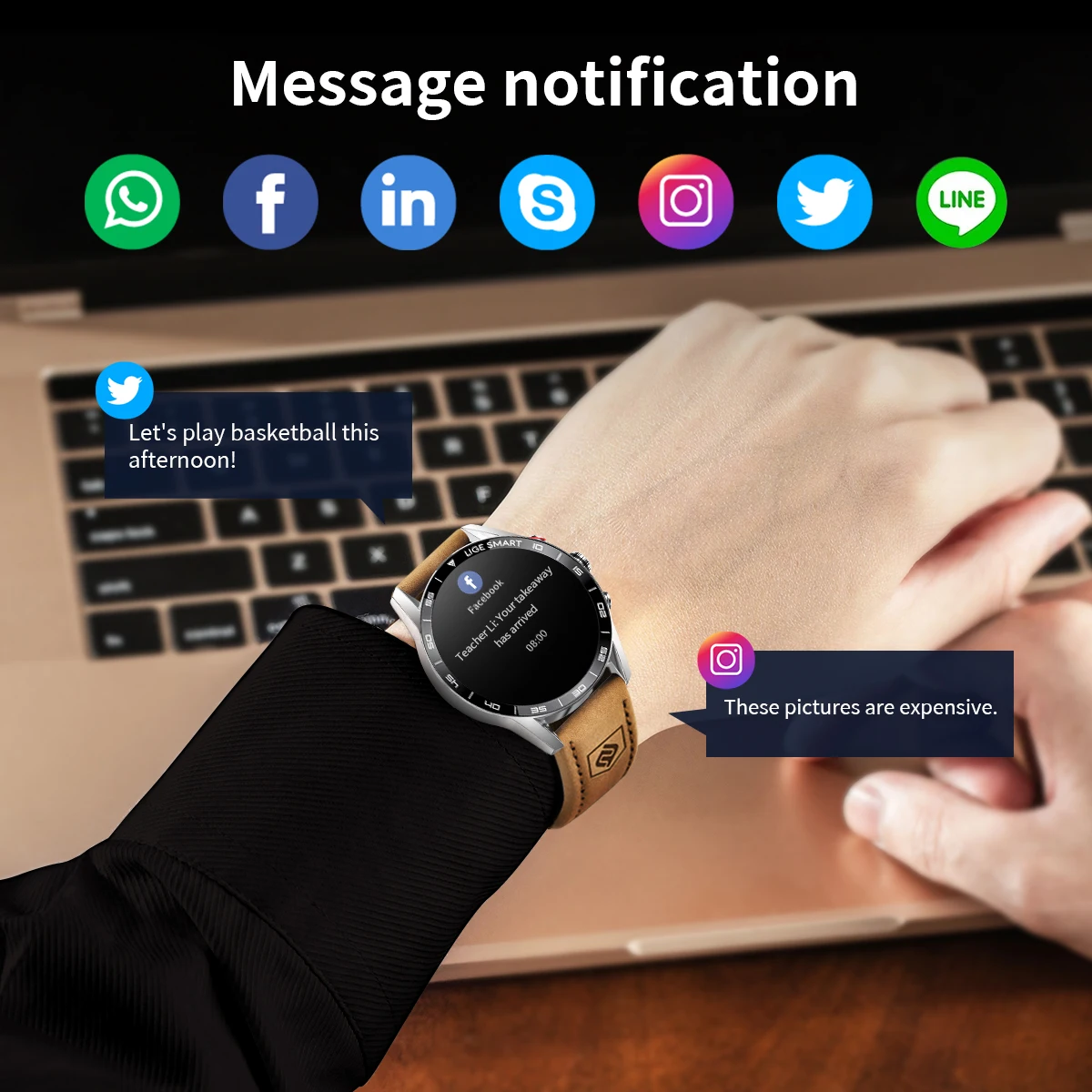 LIGE 2026 New Rugged Military GPS Smart Watch Men AMOLED HD Screen Heart Rate Bluetooth Call Waterproof Outdoor SmartWatch photo 4
