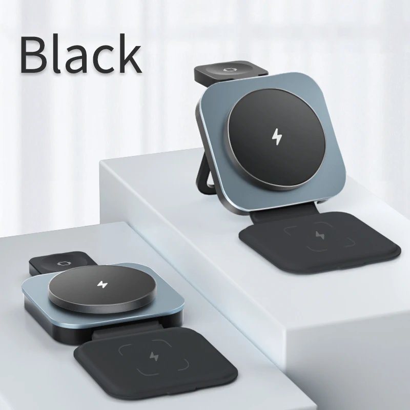 3 In 1 Foldable Magnetic Wireless Charger Stand For iPhone 15 14 13 12 Pro Max IWatch AirPods Pro Station Fast Charging Holder photo 6