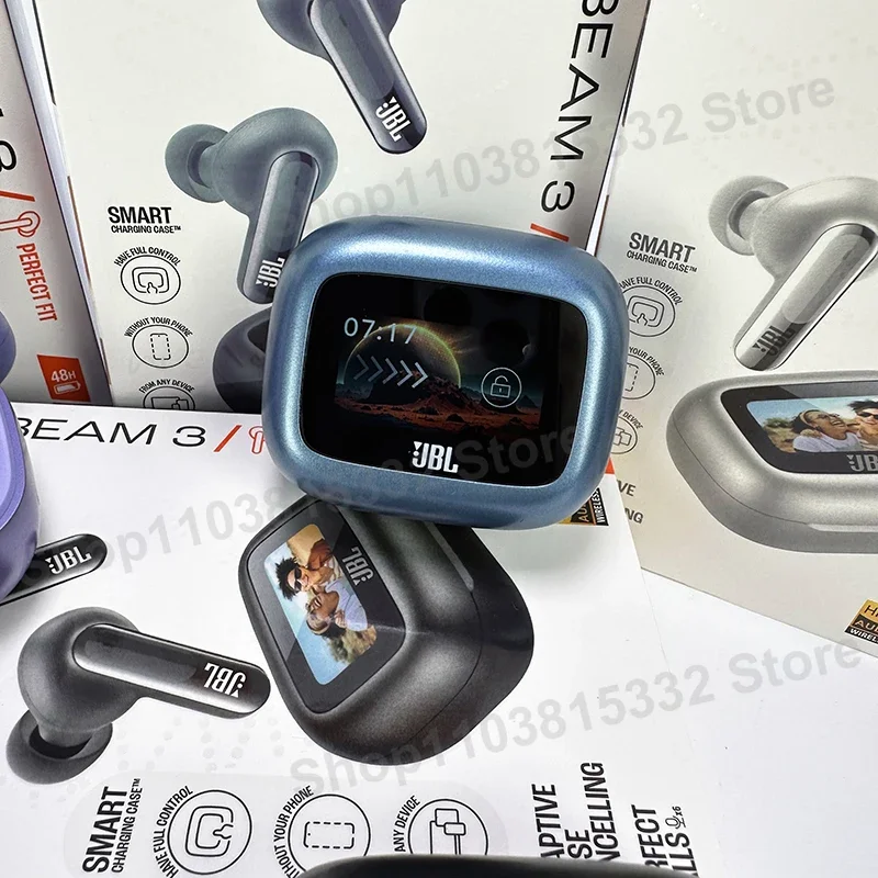 Original JBL Live Beam 3 True Wireless Bluetooth Earbuds with LED Smart Display Box Headphone Noise Cancelling Earphones Beam3 photo 2