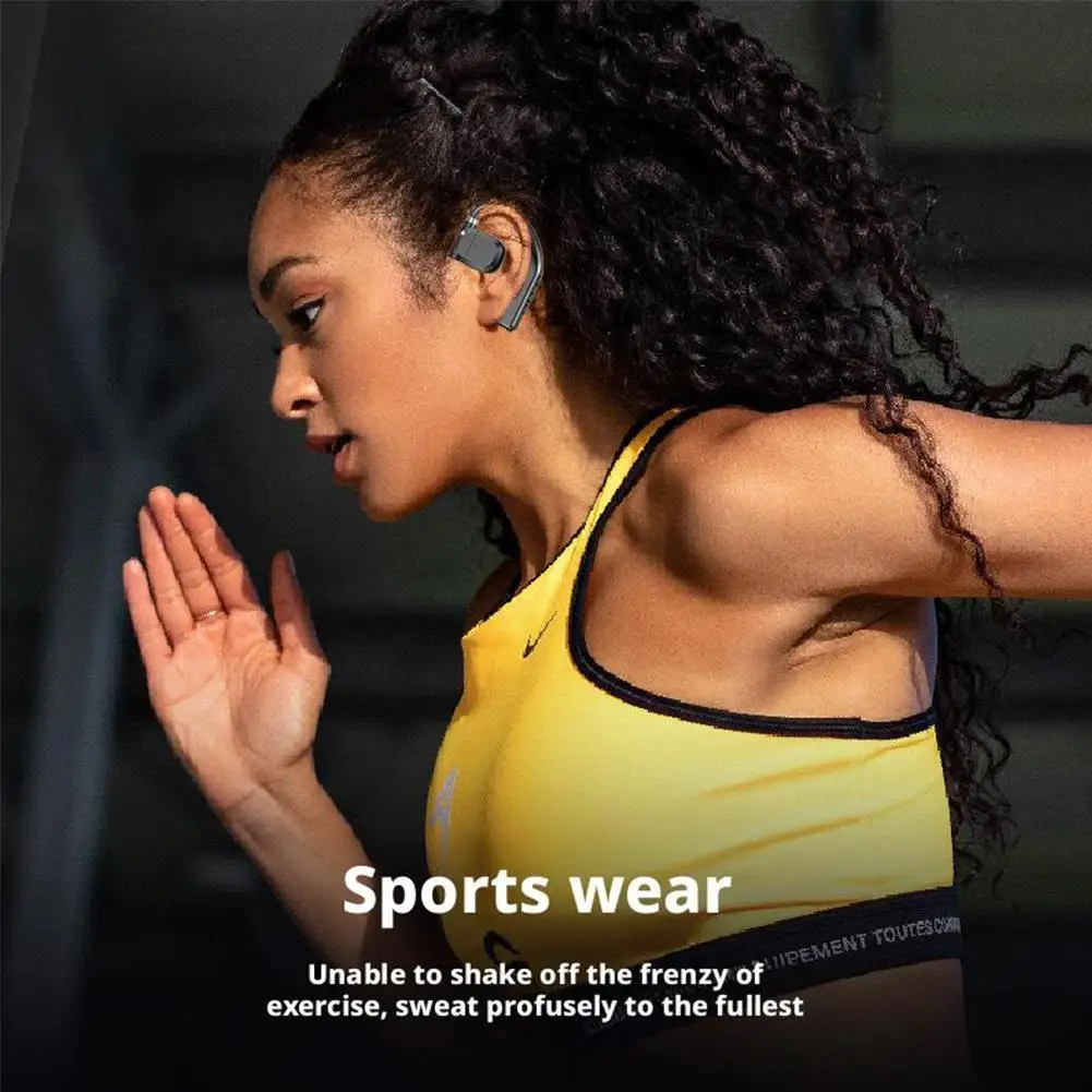 2PCS Bluetooth Ear Hooks Rotatable Earphones LED Digital Display Wireless Sport Headphones Long Battery Life Headset photo 5