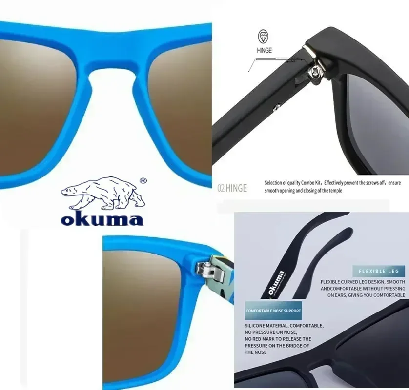 Okuma Polarized Sunglasses UV400 for Men and Women Outdoor Hunting, Fishing, Driving Bicycles, Sunglasses Optional Box photo 5