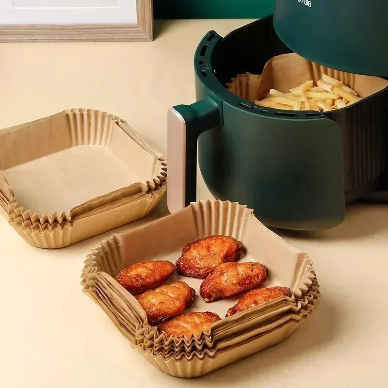 50/100/200Pcs Air Fryer Baking Paper Non-Stick Airfryer Baking Papers Round Air-Fryer Paper Liners Paper Kitchen Accessories photo 5