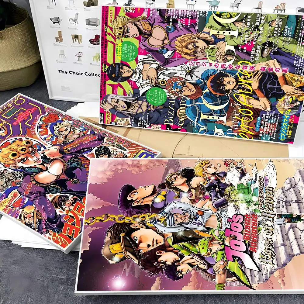 JoJos Bizarre Adventure Anime Self-adhesive Art Poster Whitepaper Sticker DIY Room Bar Cafe Wall Decor photo 2
