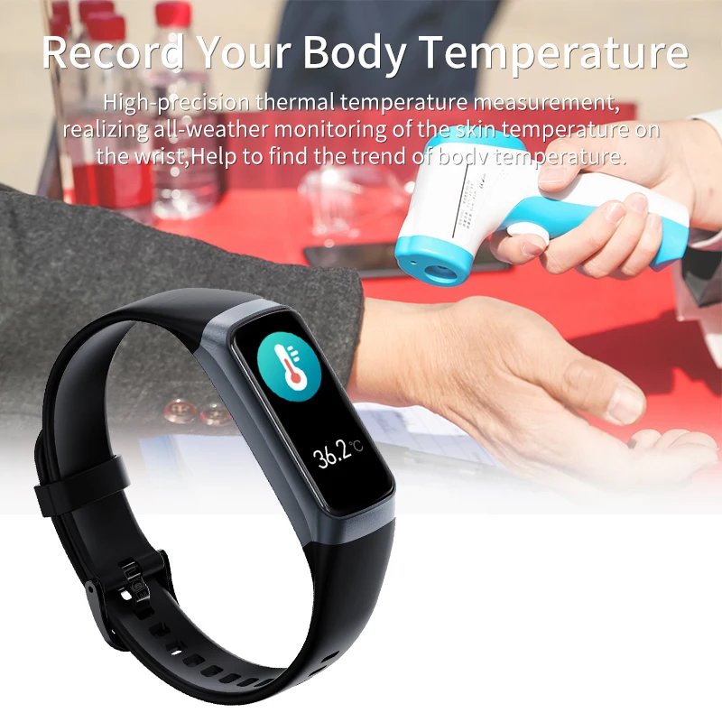 LIGE 1.1 Inch Amoled Heart Rate Monitor Smart Bracelet Wristband Slim Smart Watch Men Women Waterproof  Fitness Tracker Band photo 5