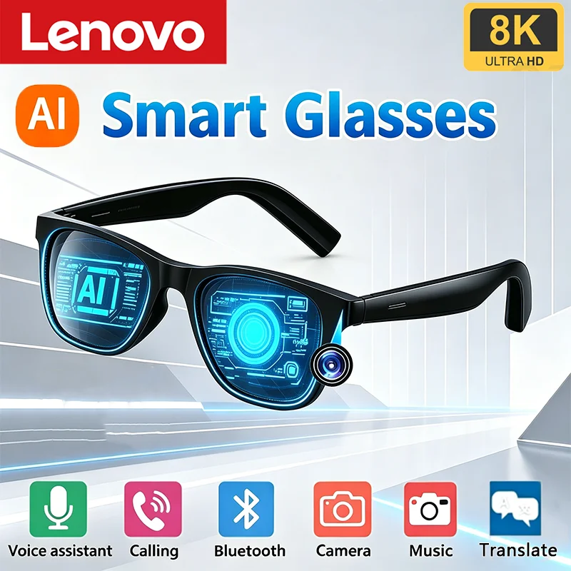 Lenovo AI Smart Glasses Voice Assistant Music Touch Control Bluetooth Call Outdoor Fashion Sunglasses For Men Women 2026 New photo 1