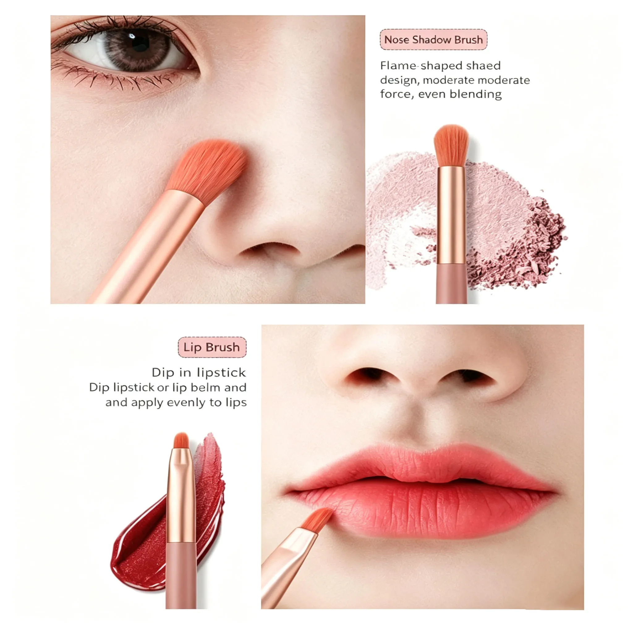 8Pcs Portable Makeup Brush Eyeshadow Foundation Blending Make Up Soft Fluffy Cosmetics Concealer Makeup Brush Make Up Supplies photo 5