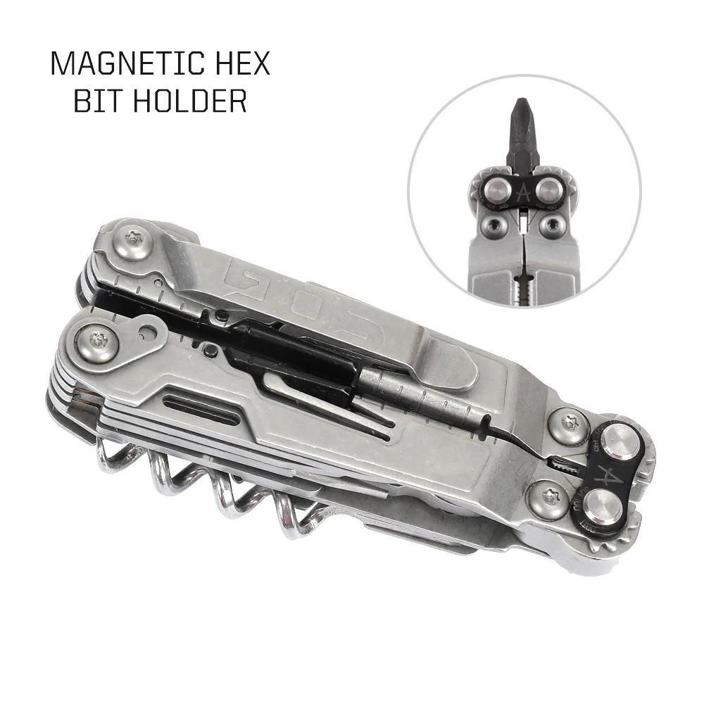 SOG PowerLitre 19 in 1 Mini Multitool Outdoor Pocket Tools W/ Pliers, Scissors, Folding Knife EDC Gear Foldable Camping Supplies photo 3
