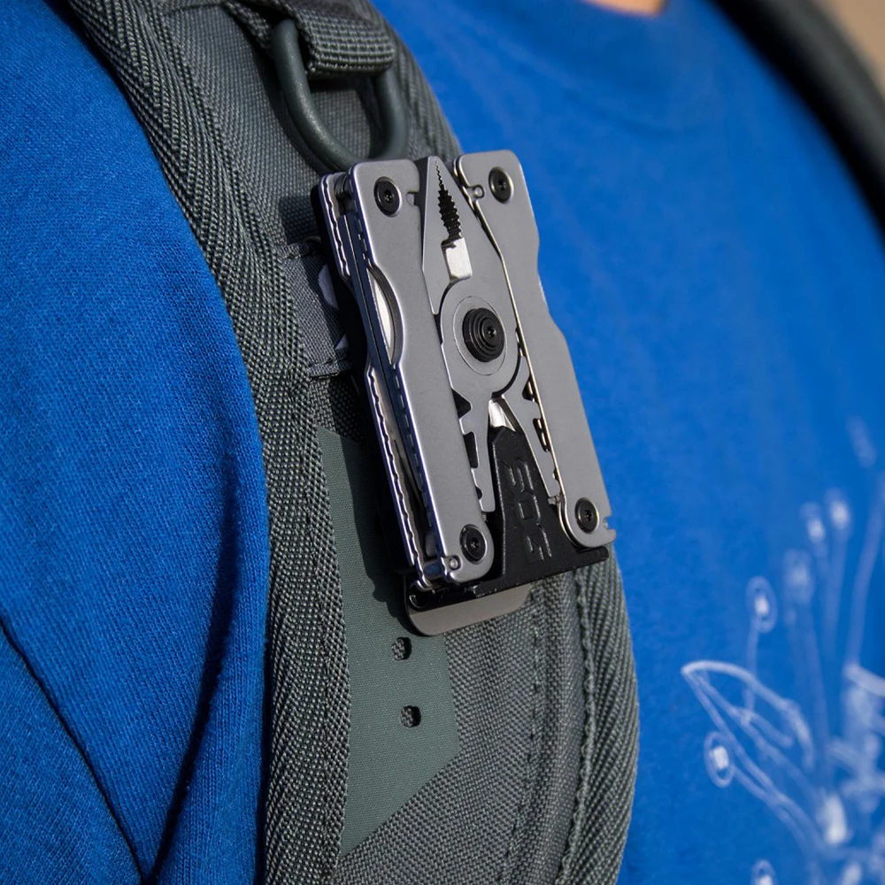SOG 11 Tools Sync L Multi-tool Belt Buckle Mini Folding Pliers Pocket EDC Tools Kit with Knife Outdoor Survival Gadgets For Men photo 5