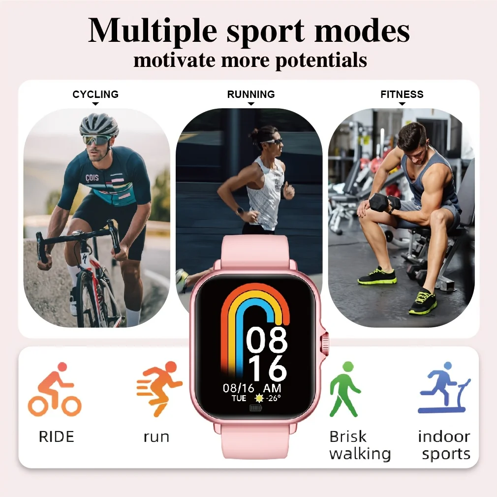 Multifunctional Full Touch Screen Sports Smart Watch,Answer Make Call, Fitness Tracker, Voice Assistant, Alarm Clock, Music Control, Information Alerts, Pedometer, Suitable for Android & IPhone, Unisex, Ideal As A Gift photo 7