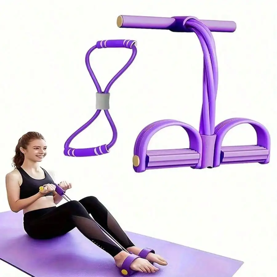 6-Tube Upgraded High Tension Purple Resistance Bands, Ergonomic Durable Fitness Bands With Comfortable Grip, Suitable For Home Gym Weight Training, Cardio Exercises And Daily Home Fitness photo 3