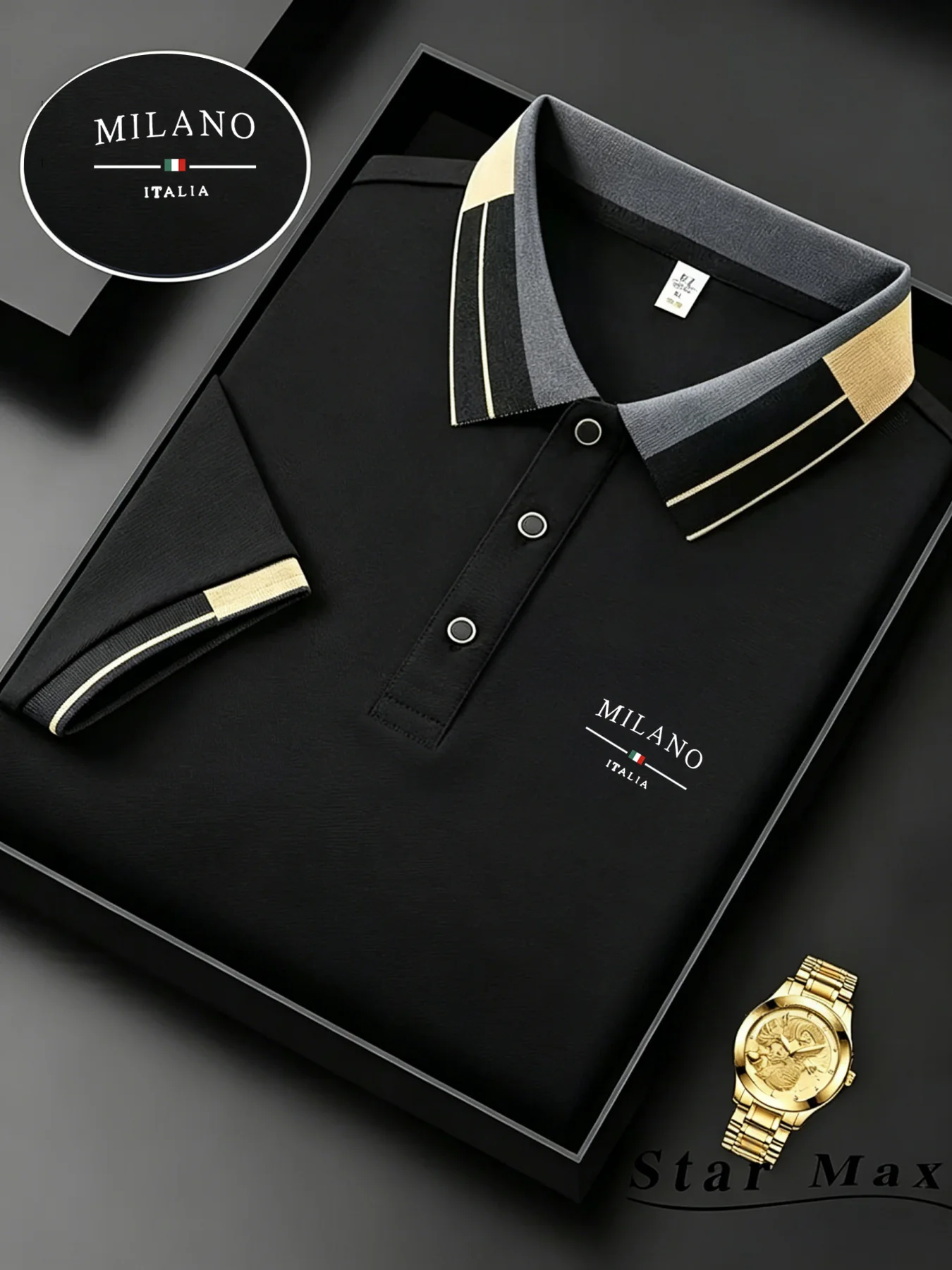 Men's Luxury Short Sleeve Polo Shirt with Horse Embroidery Milan Style Summer Casual T Shirt Men Business Brand Clothing photo 4
