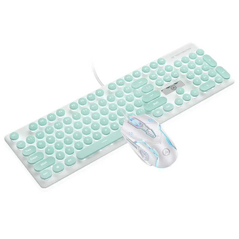 V8 Punk Mechanical Touch Keyboard and Mouse Set Glow Game Computer Accessories photo 5