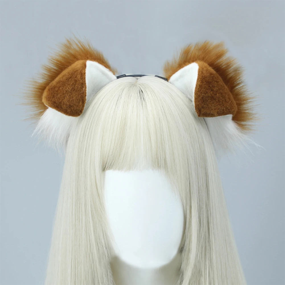 Furry Anime Dog Ear Headband Tail Cartoon Comic-Con Cosplay Accessories Plush Simulation Animal Ears Tail photo 5