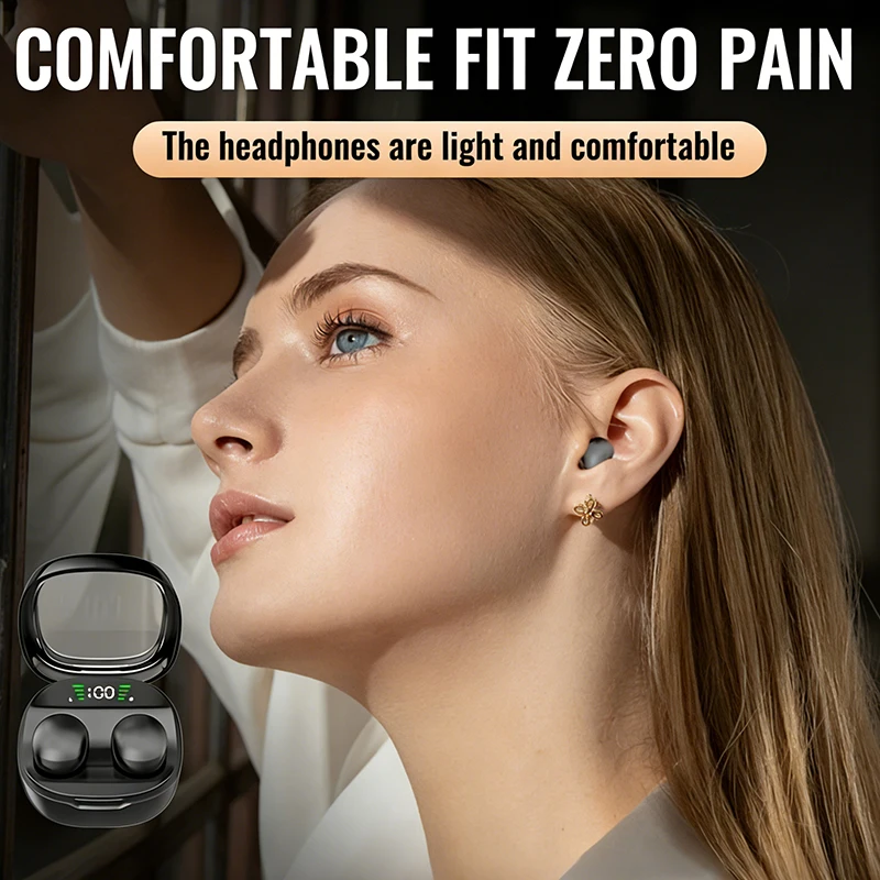 Mini Invisible Sleep Wireless Bluetooth Earbud Small TWS Stereo Sport Game Work In-ear Headphone Long Standby HD Call Earphone photo 3