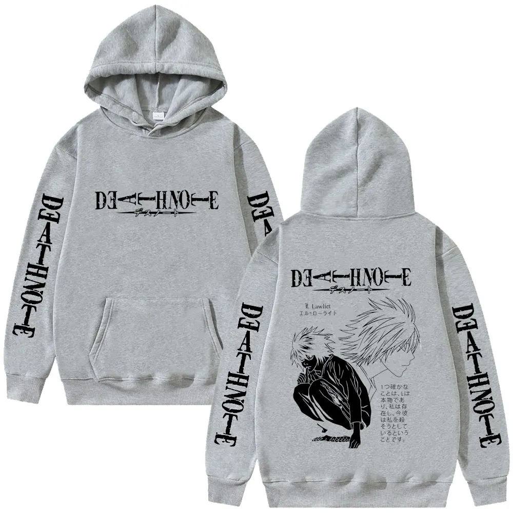 Anime Death Note Hoodie Yagami Light Graphic Hoodies Vintage Oversized Hooded Cool Long Sleeves Cotton Hoodie Men Women Clothes photo 4