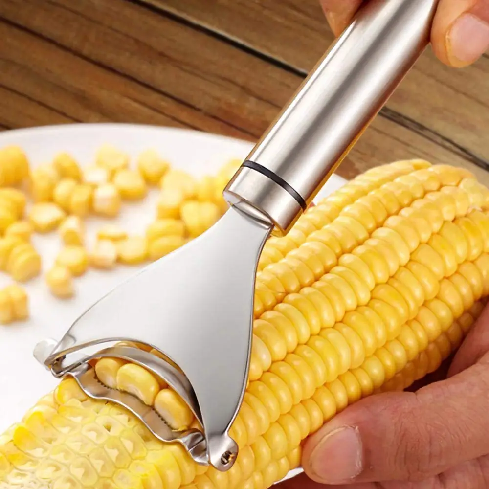 Home Y-Shaped Corn Peeler - Stainless Steel Fast Kernel Remover 3 Seconds Per Corn Kitchen Corn Shelling Lazy Tool photo 2