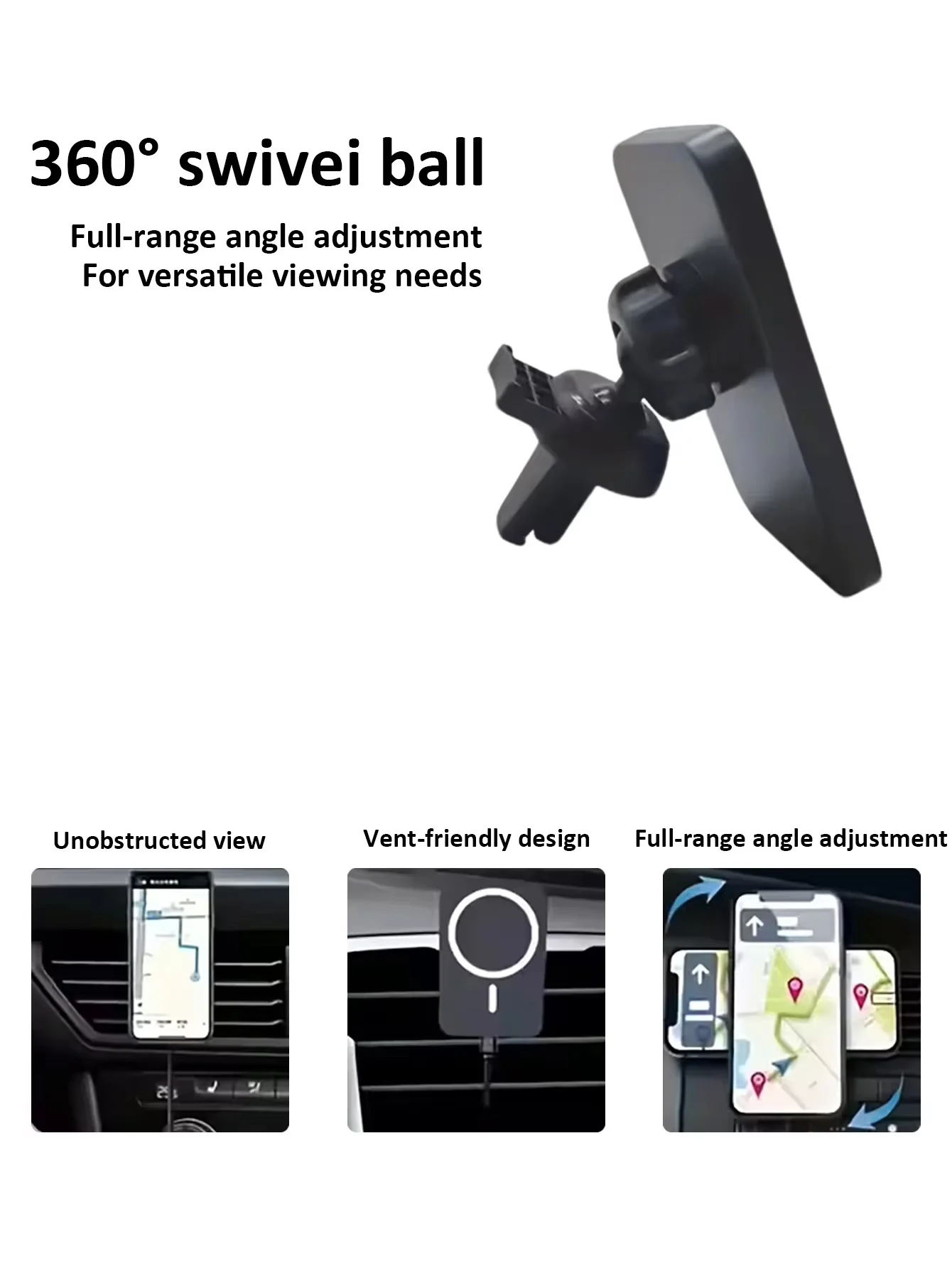 Magnetic wireless car charger phone holder photo 3
