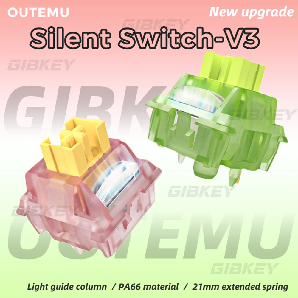 Outemu Silent Switch Peach V3 Switch Mute Lemon Switches Hot swap Quiet Mechanical Keyboard Linear Tactile 5Pin Pre Lubed POM photo 1